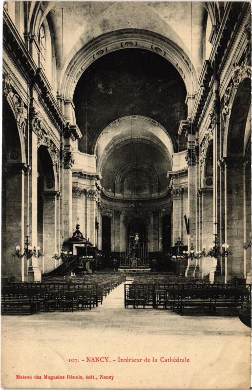 Carte postale ancienne Nancy Cathedrale interieur à Nancy