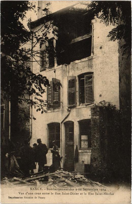 Carte postale ancienne Nancy bombardement à Nancy
