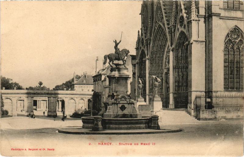 Carte postale ancienne Nancy Statue de Rene Ii à Nancy