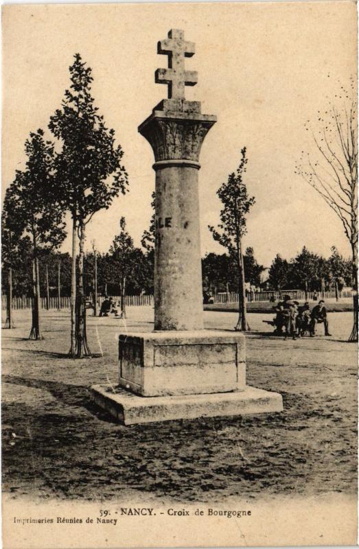 Carte postale ancienne Nancy Croix de Bourgogne à Nancy