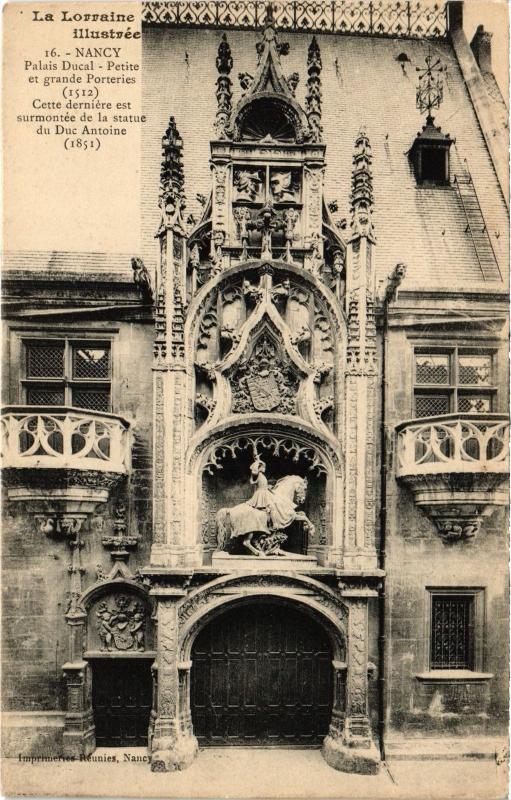 Carte postale ancienne Nancy Palais Ducal Grande Porteries à Nancy