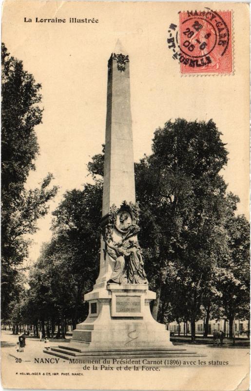 Carte postale ancienne Nancy Monument du President Carnot à Nancy