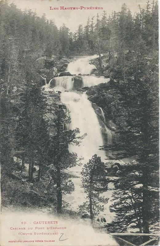 Carte postale ancienne Cascade du Pont d'Espagne à Cauterets