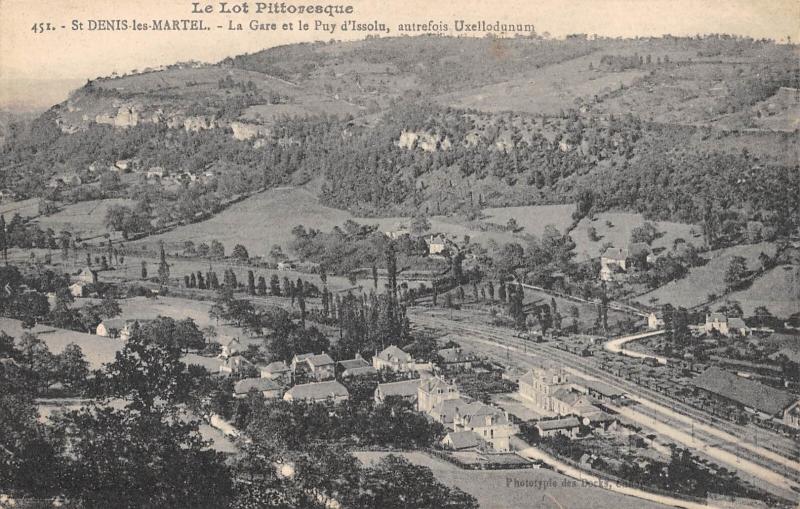Carte postale ancienne Saint Denis Martel - La Gare à Martel