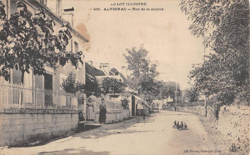 Carte postale ancienne Alvignac - Rue De La Source à Alvignac