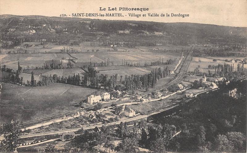 Carte postale ancienne Saint Denis Les Martel - Village Et Vallee De La Dordogne à Saint-Denis-lès-Martel
