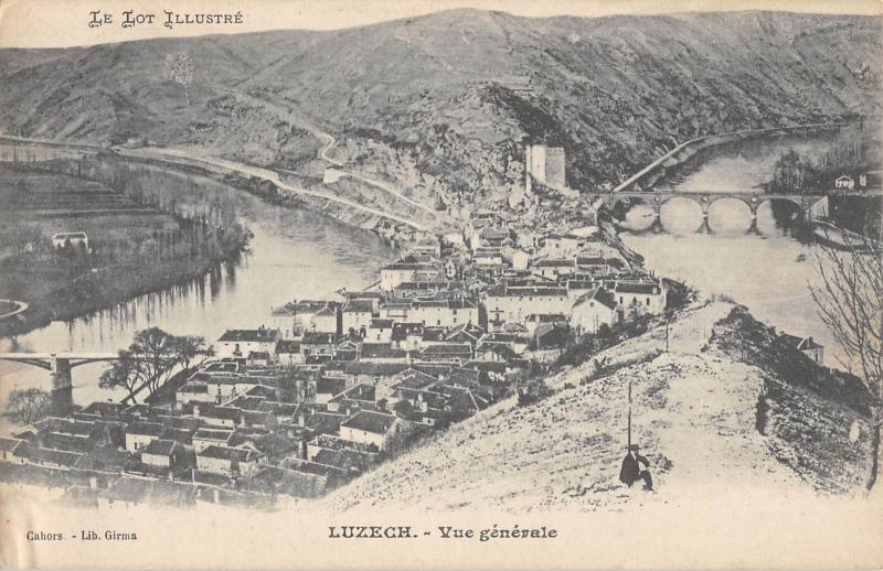Carte postale ancienne Luzech - Vue Generale à Luzech