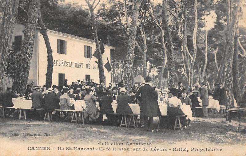 Carte postale ancienne Cannes - Ile Saint-Honorat - Cafe Restaurant De Lerins - Kittel Proprietaire à Cannes
