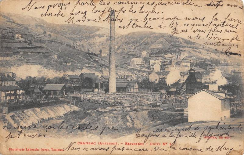 Carte postale ancienne Cransac - Estacades - Puits N°1 à Cransac