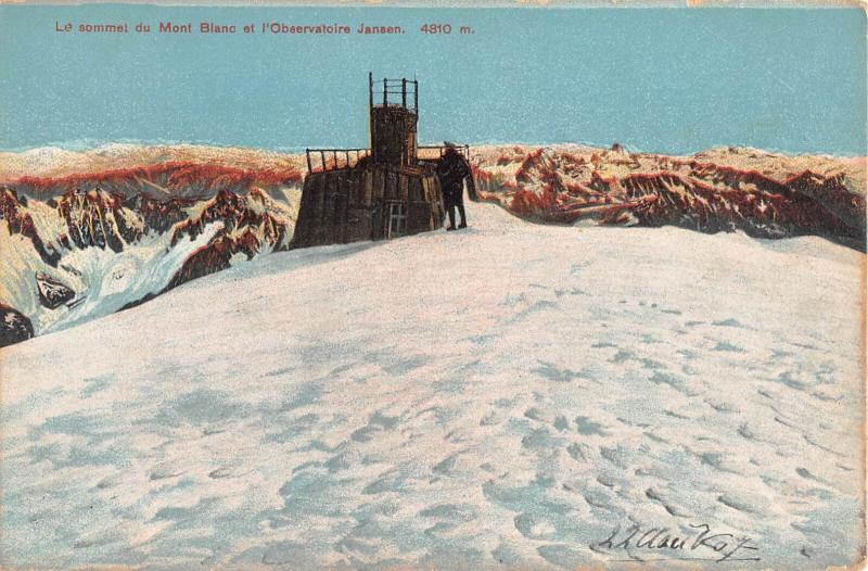 Carte postale ancienne Le Sommet Du Mont Blanc Et L'Observatoire Jansen