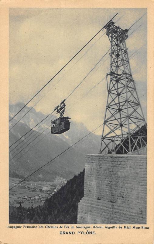Carte postale ancienne Cie des chemins de fer de montagne - Reseau Aiguille Du Midi - Grand Pylo