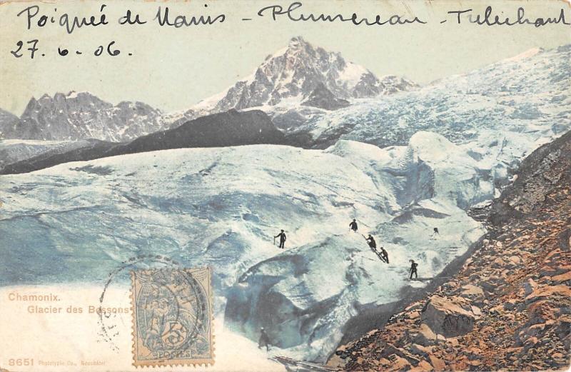 Carte postale ancienne Chamonix - Glacier Des Bossons