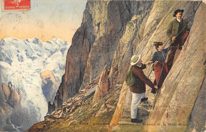 Carte postale ancienne Chamonix - Ascension Du Brevent Et Le Mont Blanc