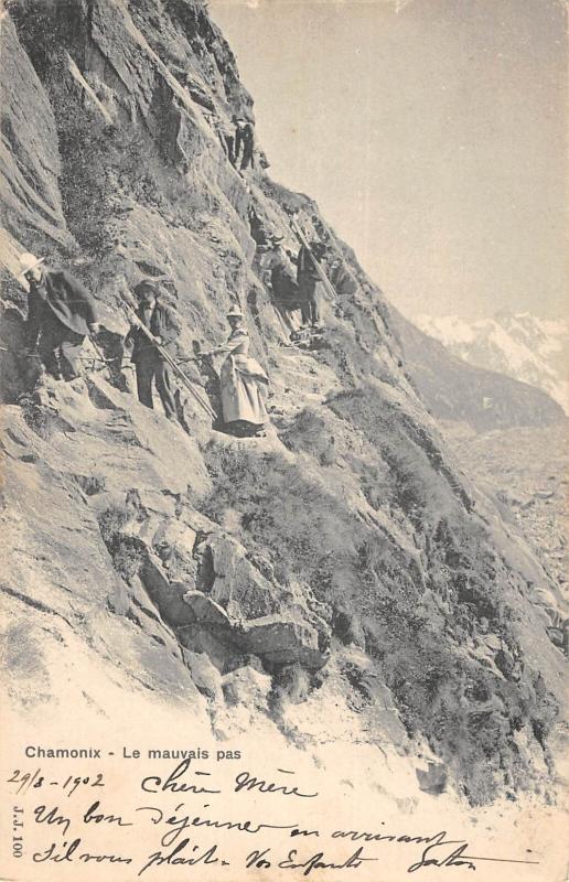 Carte postale ancienne Chamonix - Le Mauvais Pas