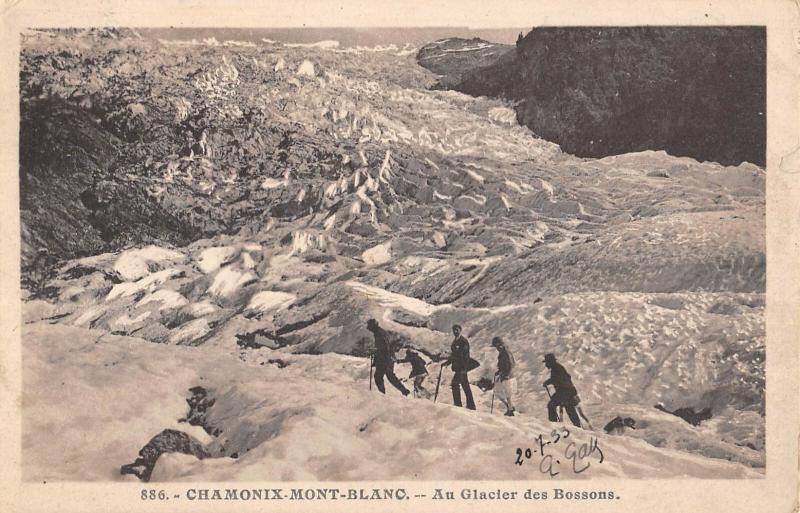 Carte postale ancienne Chamonix  Mont Blanc - Au Glacier Des Bossons à Chamonix-Mont-Blanc