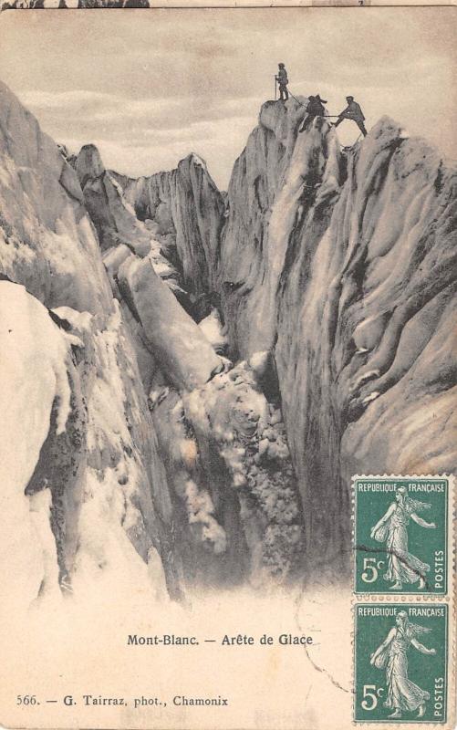 Carte postale ancienne Mont Blanc - Arete De Glace