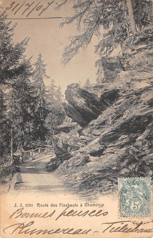 Carte postale ancienne Route De Finshauts A Chamonix