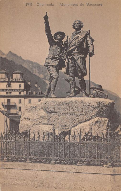 Carte postale ancienne Chamonix - Monument De Saussure