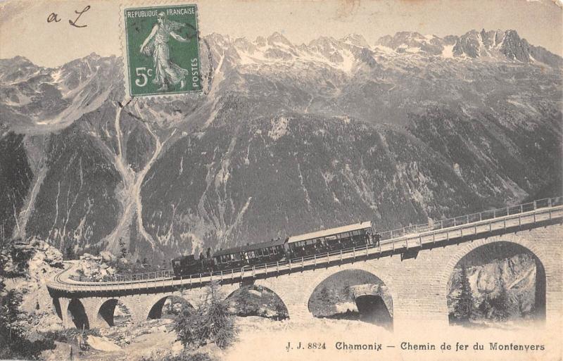 Carte postale ancienne Chamonix - Chemin De Fer Du Montenvers - Train