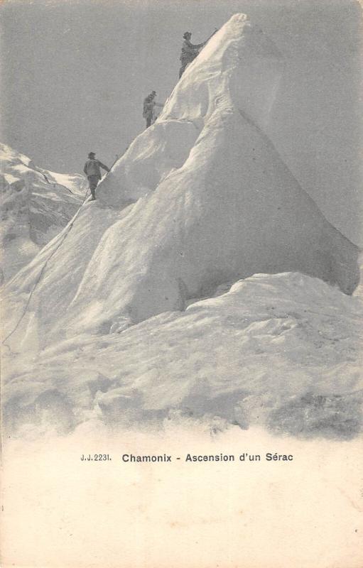 Carte postale ancienne Chamonix - Ascension D'Un Serac