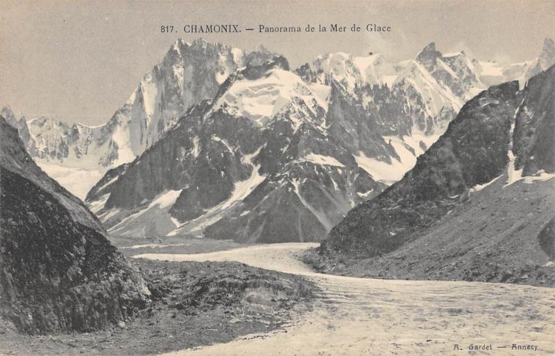 Carte postale ancienne Chamonix - Panorama  De La Mer De Glace