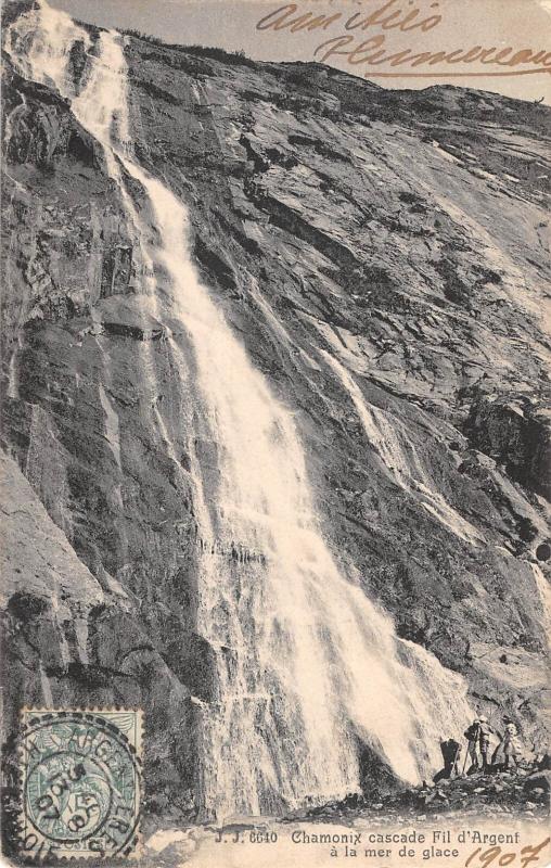Carte postale ancienne Chamonix - Cascade Fil D'Argent A La Mer De Glace