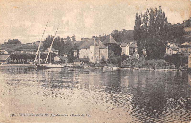 Carte postale ancienne Thonon Les Bans - Bords Du Lac