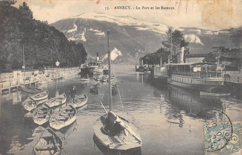 Carte postale ancienne Annecy - Le Port Et Les Bateaux à Annecy