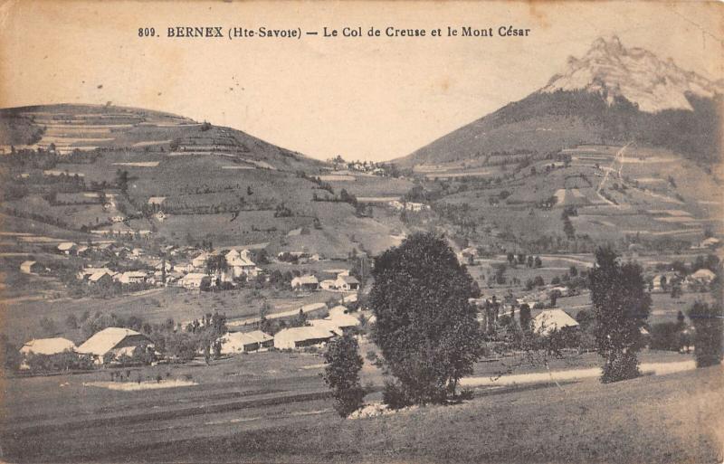 Carte postale ancienne Bernex - Le Col De La Creuse Et Le Mont Cesar à Bernex