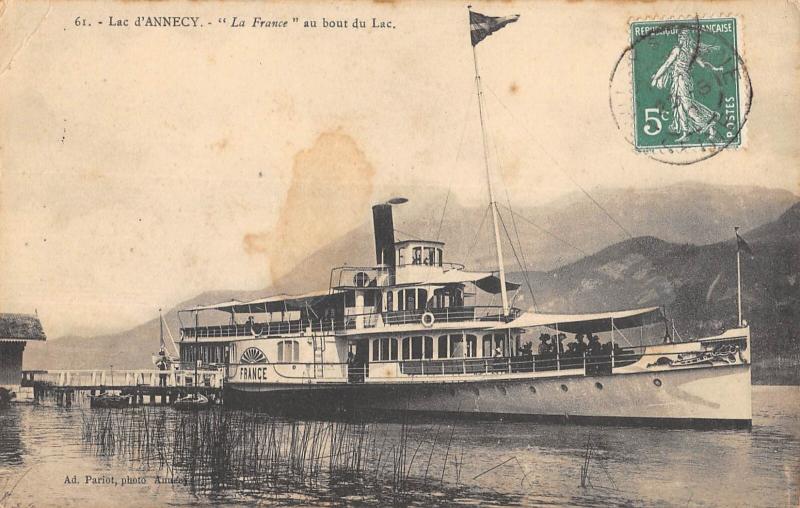 Carte postale ancienne Lac D'Annecy - La France Au Bout De Lac à Annecy