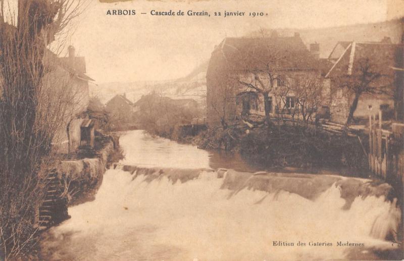 Carte postale ancienne Arbois - Cascade De Grezi - 22 Janvier 1910 à Arbois