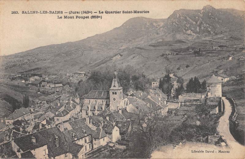 Carte postale ancienne Salisn Les Bains - Le Quartier Saint Maurice - Le Mont Poupet à Saint-Maur