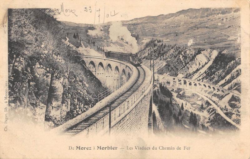 Carte postale ancienne De Morez A Morbier - Les Viaducs Du Chemin De Fer - Train à Chemin