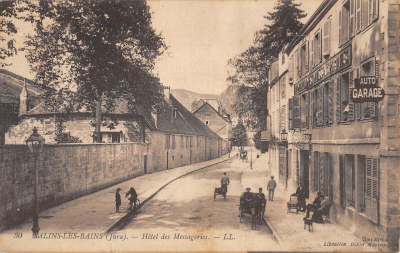 Carte postale ancienne Salins Les Bains - Hotel Des Messageries à Salins-les-Bains