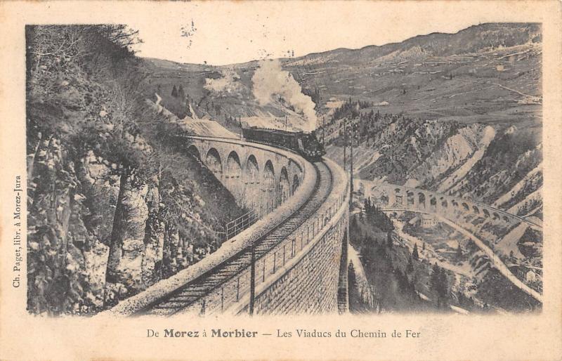 Carte postale ancienne De Morez A Morbier - Les Viaducs Du Chemin De Fer - Train à Chemin