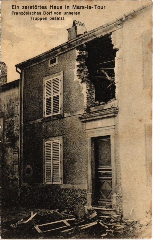 Carte postale ancienne Mars la Tour ein zerstortes haus à Mars-la-Tour
