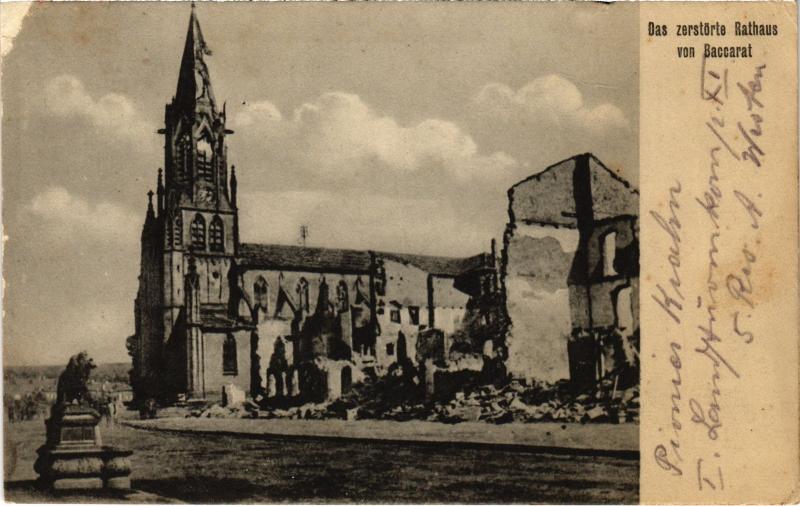 Carte postale ancienne Baccarat Rathaus à Baccarat