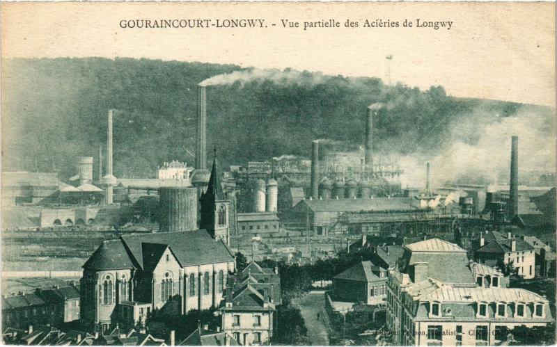 Carte postale ancienne Gouraincourt vue partielle des Acieries