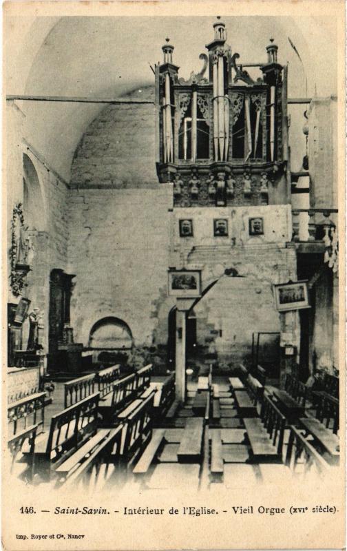Carte postale ancienne St Savin interieur de l'Eglise