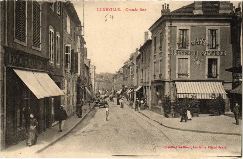 Carte postale ancienne Luneville Grande Rue