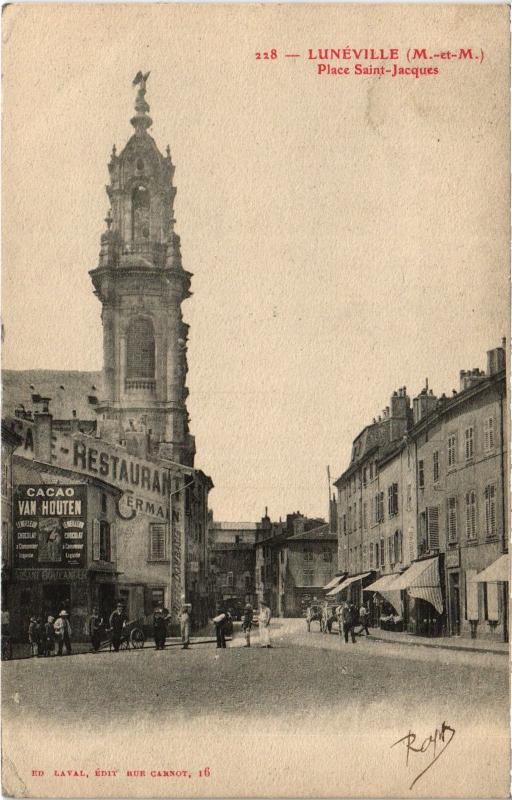 Carte postale ancienne Luneville Place Saint-Jacques