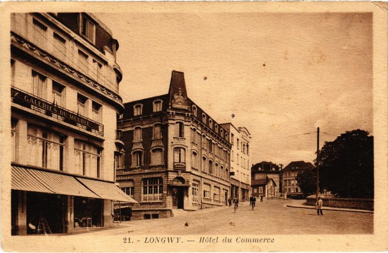 Carte postale ancienne Longwy Hotel du Commerce à Longwy