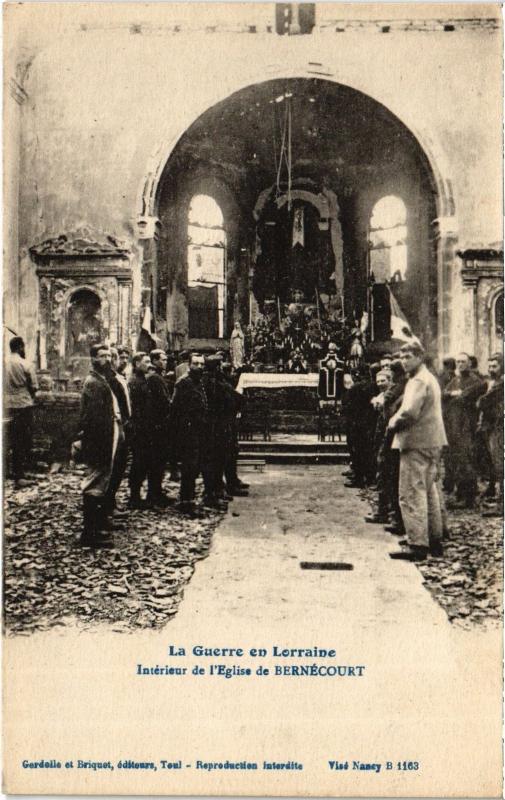 Carte postale ancienne Bernecourt interieur de l'eglise
