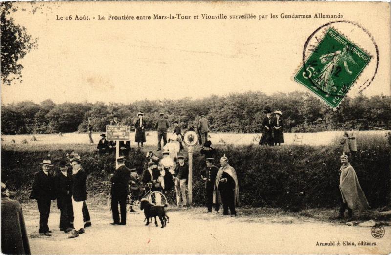 Carte postale ancienne Mars la Tour la frontiere à Mars-la-Tour