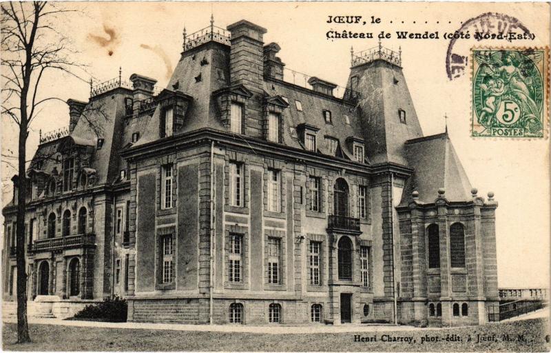 Carte postale ancienne Joeuf Chateau de Wendel à Joeuf