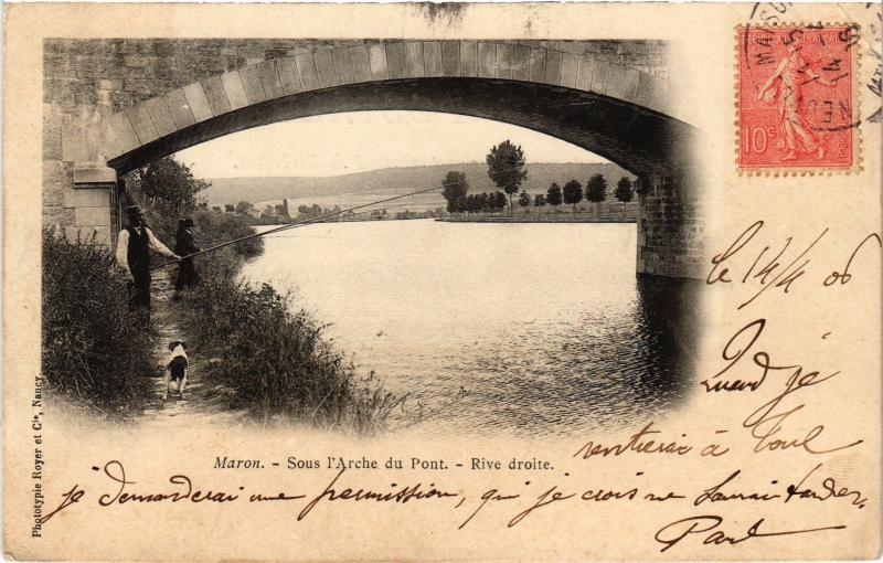 Carte postale ancienne Maron sous l'Arche du Pont à Maron