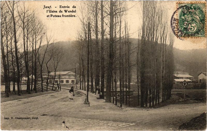 Carte postale ancienne Joeuf entree de l'Usine de Wendel à Joeuf