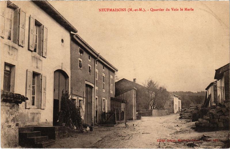 Carte postale ancienne Neufmaisons Quartier du Voie le Merle à Neufmaisons