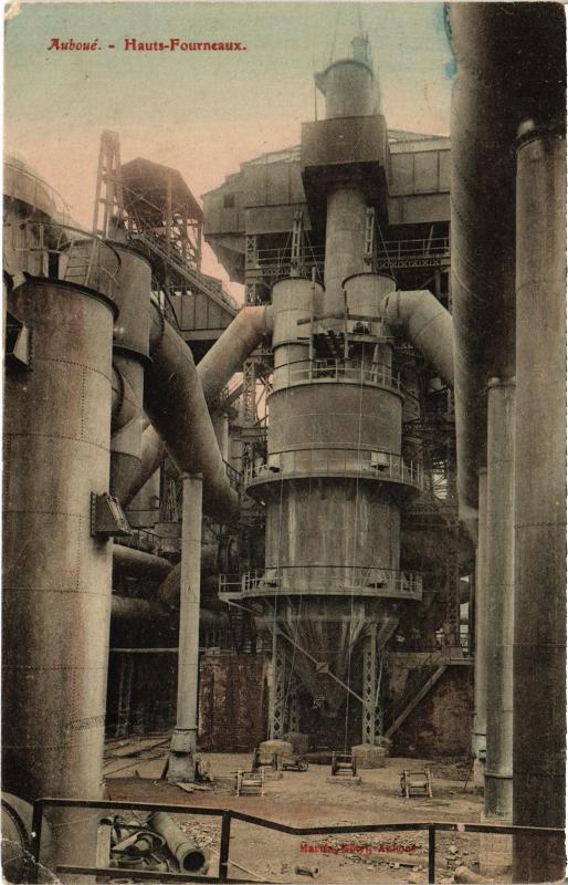 Carte postale ancienne Auboue Hauts Fourneaux