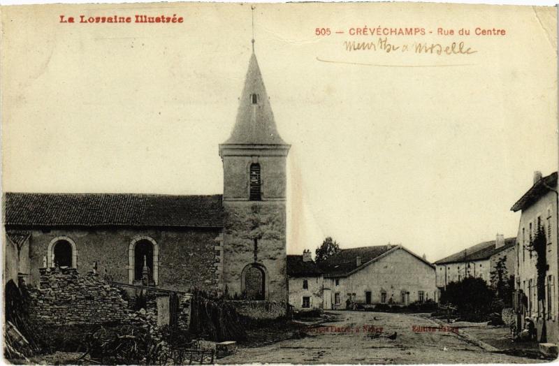 Carte postale ancienne Crevechamps Rue du Centre